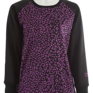 RIDE SNOWBOARDS Judkins Purple Cheetah Leopard Animal Print Snow Ski Sweatshirt